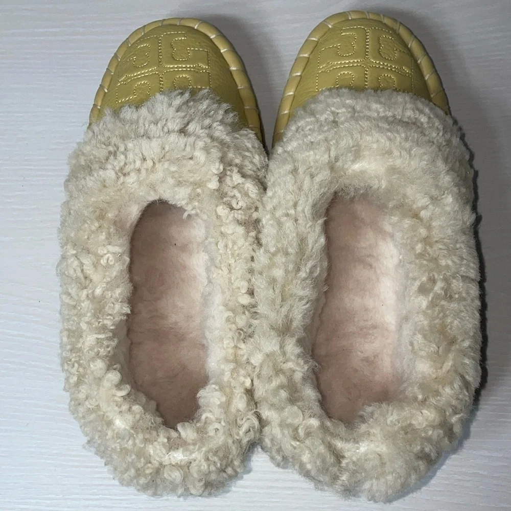 NWOT Tory Burch Leather Shearling Slipper Cornbread Ankle Boot Boho w/ Dustbag